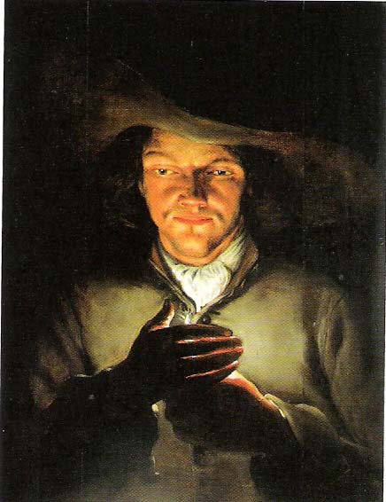 Mann mit brennender Kerze von Nachfolger Godfried Schalcken